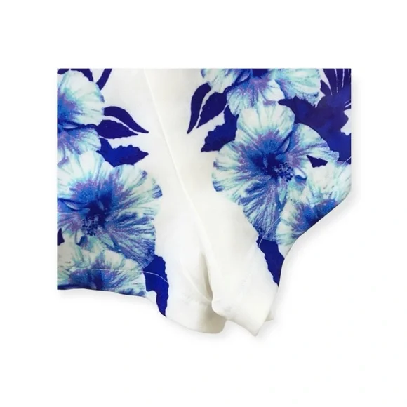 new LF into ๐ Festival Hibiscus Print Chiffon Short ๐ Jewel Tone Blue Purp ๐ 6 - Picture 12 of 16